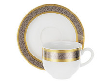 Кофейный набор 165 мл Опал, Широкий кант, платина золото, 6 пар