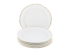 Набор десертных тарелок 19 см Констция, Отводка золото, 6 штук