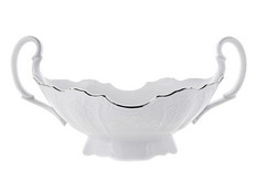 Ваза для фруктов 36 см с ручками Бернадотт, Платиновый узор