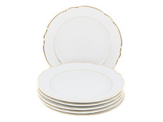 Набор десертных тарелок 21 см Констция, Отводка золото, 6 штук
