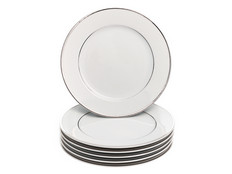 Набор десертных тарелок 17 см Луиза, Отводка платина, 6 штук