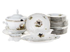 Столовый сервиз Бернадотт, Охота на 6 персон, 26 предметов