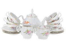 Чайный сервиз Бернадотт, Мейсенский букет на 6 персон, 17 предметов