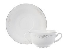 Бульонная пара 335 мл Констанция, Серый орнамент, 1 пара